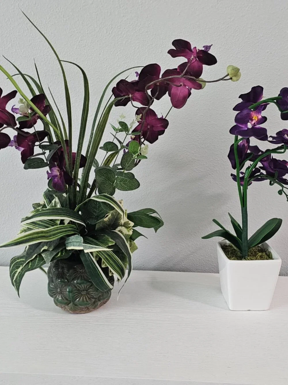 Artificial Orchid Plants Deep Purple - Lot of 2